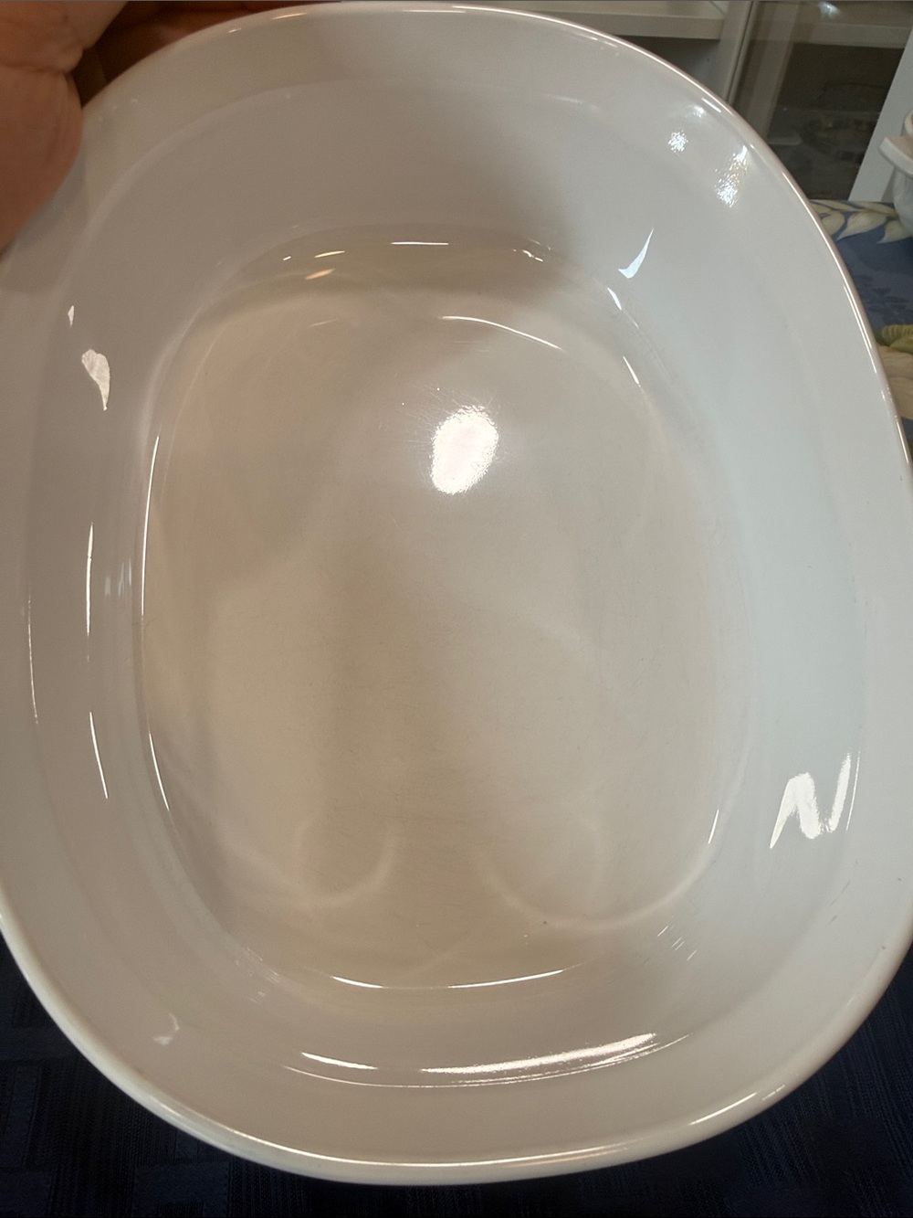 Corningware White Oval Casserole Callaway Ivy with Clear Glass Lid - Picture 6 of 7